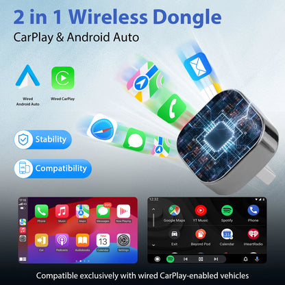 PureEase 2 in 1 Wireless CarPlay Adapter